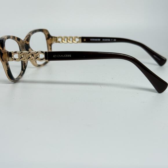 Coach Eyeglasses HC 6075Q 5322 Peach Brown Rectangular 52[]18 135 H19558 - Picture 2 of 7